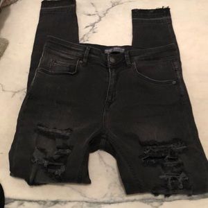 Bershka distressed skinny jeans